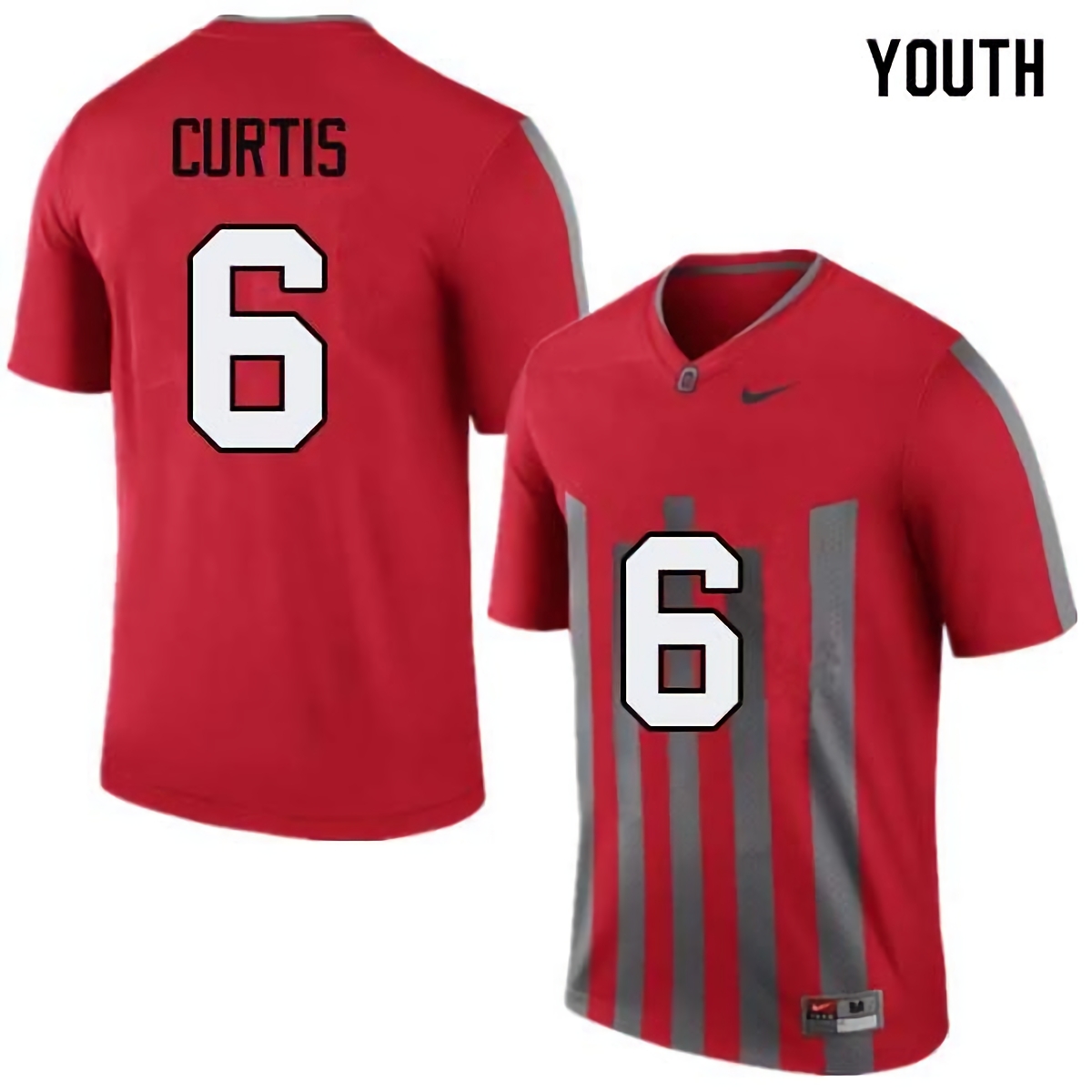 Kory Curtis Ohio State Buckeyes Youth NCAA #6 Nike Throwback Red College Stitched Football Jersey OIB3056JJ